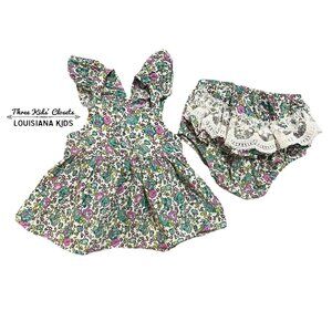 Ju Ju Sz 2 Floral Tunic & Lace Ruffle Bloomers Set